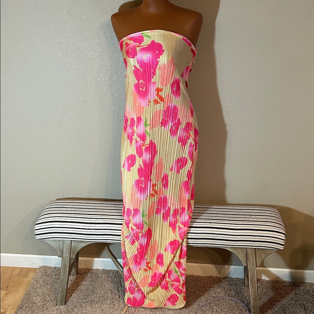Floral Strapless Maxi Dress